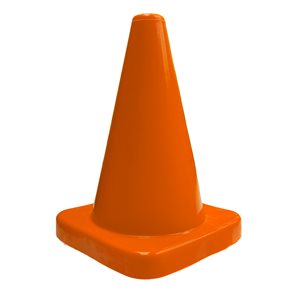 Cône en plastique, 12", orange