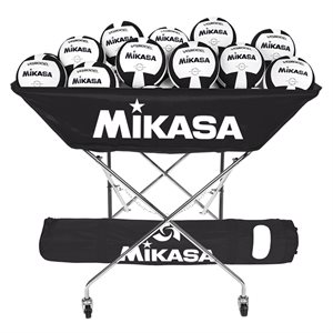 Mikasa Black Foldable Hammock Style Steel Ball Cart with Carrying Bag, Capacity of 24 Balls, 40 X 22 X 48" (102 X 56 X 122 Cm)