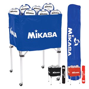 Mikasa Collapsible Aluminum Ball Cart with Carrying Bag, Capacity of 24 Balls, 40 X 25 X 25" (102 X 63 X 63 Cm) 