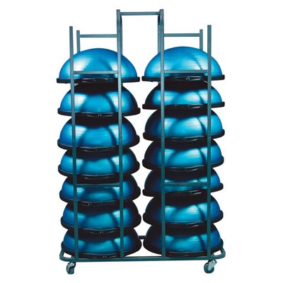 Chariot à planches d'équilibre Bosu en acier, capacité de 14 Bosu, 126 x 64 x 193 cm (49,5 x 25 x 76") Chariot à planches d'équilibre Bosu en acier, capacité de 14 Bosu, 126 x 64 x 193 cm (49,5 x 25 x 76")