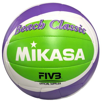 Ballon de volleyball de plage Mikasa® «Beach Classic» mauve et vert Ballon de volleyball de plage Mikasa® «Beach Classic» mauve et vert