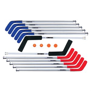 Ensemble complet de bâtons de hockey DOM® «Cup» avec balles et rondelles, 119 cm (47") 