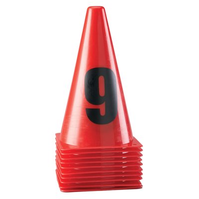 10 cônes numérotés 0-9, 9"