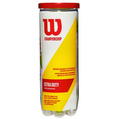 Boite de 3 balles de tennis en feutre Wilson® «Championship» jaunes Boite de 3 balles de tennis en feutre Wilson® «Championship» jaunes