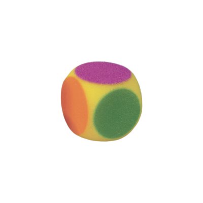 Dé en mousse coloré , 2,76"
