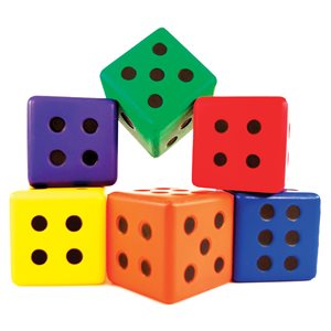 6 Foam Dices, 3" (8 Cm)