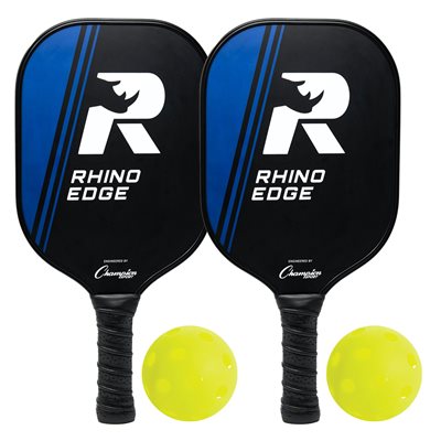 Ensemble de pickeball de 2 raquettes en bois «Rhino Edge» et 2 balles jaunes Rhino Pickleball® Ensemble de pickeball de 2 raquettes en bois «Rhino Edge» et 2 balles jaunes Rhino Pickleball®