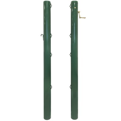 Paire de poteaux de tennis ronds en aluminium avec ancrages Paire de poteaux de tennis ronds en aluminium avec ancrages
