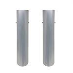Paire de poteaux de tennis ronds en aluminium avec ancrages