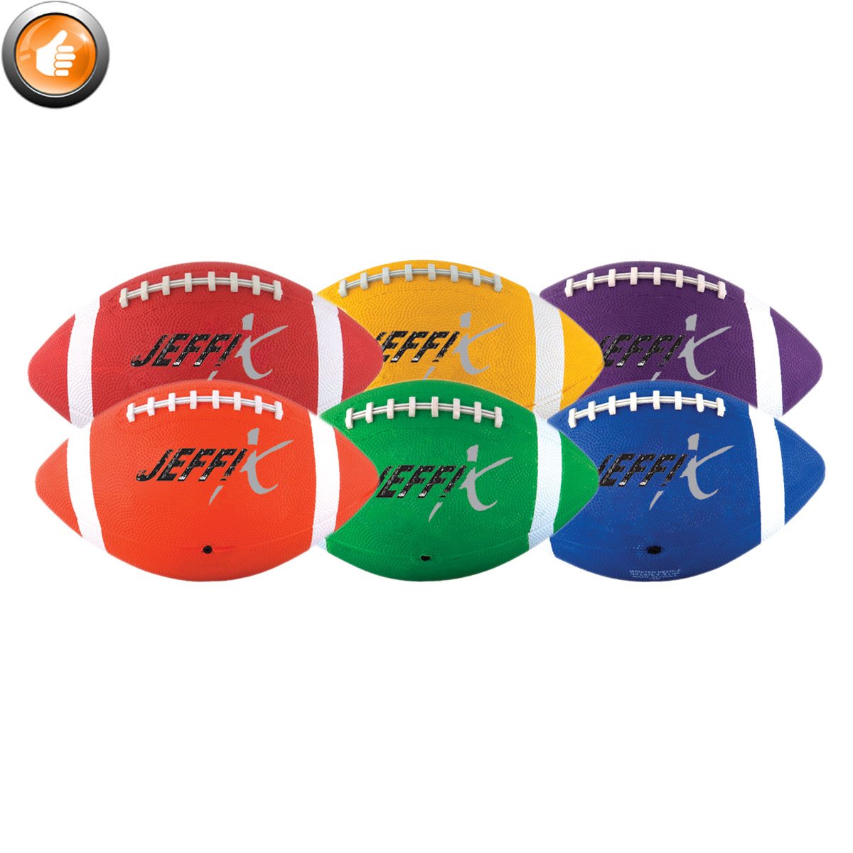 6 recreational rubber footballs