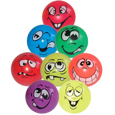 8 ballons souples avec visages amusants