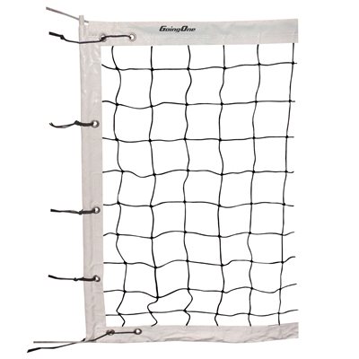 White Going One Tournament Volleyball Net of 32' (9-¾ M), with Steel Cable of 33-½' (10.2 M)