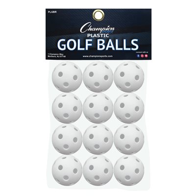 Ensemble de 12 balles de golf trouées en plastique, 3,8 cm (1,5") Ensemble de 12 balles de golf trouées en plastique, 3,8 cm (1,5")
