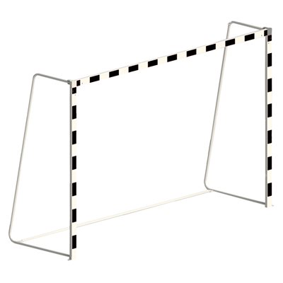 Pair of Foldable Painted Aluminum Handball Goals, 6'6" x 9'9" x 2'5" x 3'6"