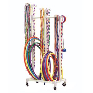 PVC Storage Cart, Capacity of 180 Jump Ropes and 50 Hoops , 29 X 19 X 70" (74 X 48 X 178 Cm)