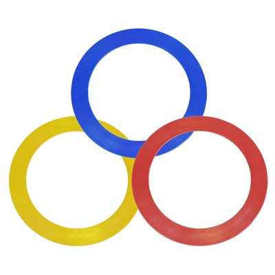 Set of 3 Plastic Juggling Rings, 9.5" (24 Cm)