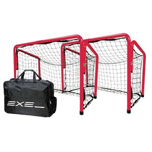 Pair of Exel Foldable Floorball Goals with Carrying Bag