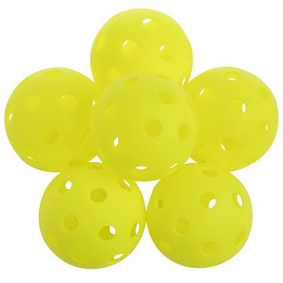 6 indoor pickleballs, optic yellow