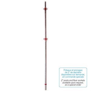 Poteau de volleyball double, 1-7 / 8", ajustable, sans treuil