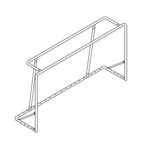 Pair of Steel Mini-Soccer Goals, Round Posts, 5' X 8' X 2' X 3.25'
