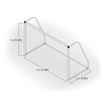 Paire de buts de mini-soccer en aluminium, poteaux carrés, 5' x 8' x 2,25' x 4' Paire de buts de mini-soccer en aluminium, poteaux carrés, 5' x 8' x 2,25' x 4'