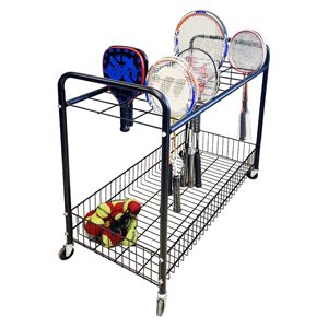 Open 2-Levels Racket Cart, Capacity of 48 Rackets and Accessories, 39 X 19 X 35,5" (100 X 48 X 90 Cm)