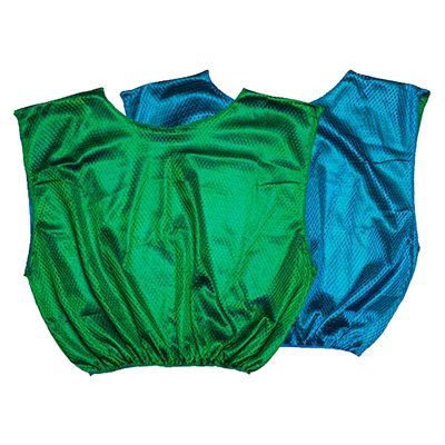 Dossard réversible en nylon bleu et vert pour adultes Dossard réversible en nylon bleu et vert pour adultes