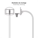 Structure de basketball permanente complète, panneau éventail en polyéthylène
