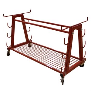 Steel Cart for Volleyball Posts and Referee Chair, Capacity of 6 Posts and 1 Chair, 28 X 48" (71 X 122 Cm)
