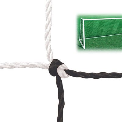 Paire de filets de soccer 8'x24'x4'x10', 3 mm, blancs et noirs