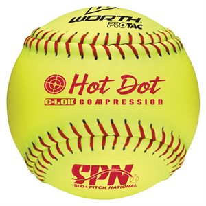 12 Slo-Pitch Hot Dot Softballs