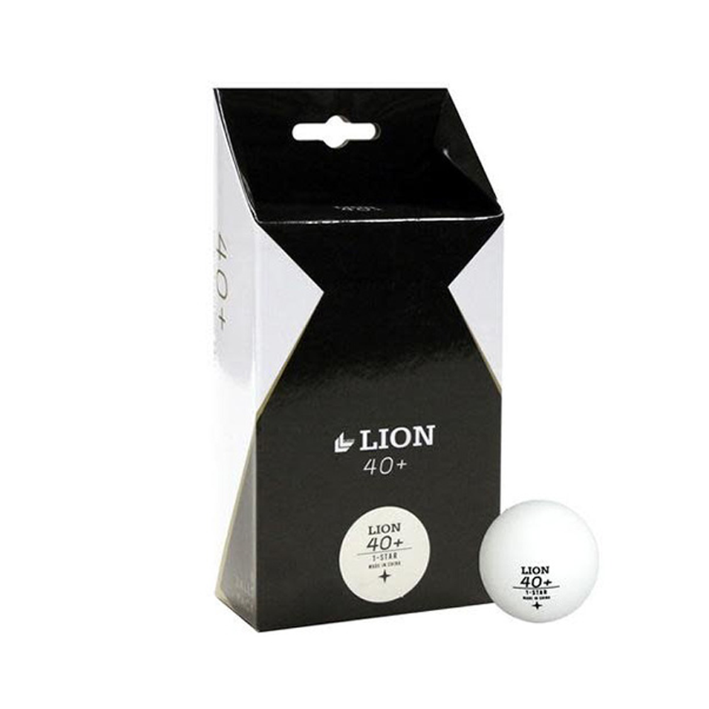 Box of 6 White 1-Star Lion 40 + Table Tennis Balls