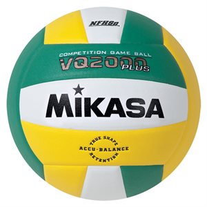 Ballon de volleyball de compétition en composite Mikasa® «VQ2000 Series» vert, jaune et blanc