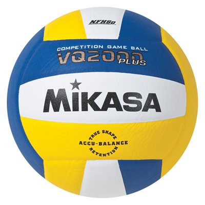 Ballon de volleyball de compétition en composite Mikasa® «VQ2000 Series» bleu royal, jaune et blanc Ballon de volleyball de compétition en composite Mikasa® «VQ2000 Series» bleu royal, jaune et blanc
